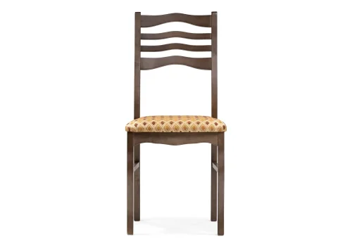 Деревянный стул Амадиу темно-коричневый 577888 Woodville, бежевый/ткань, ножки/массив березы дерево/коричневый, размеры - ****420*490 фото 2