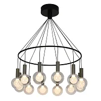 Люстра подвесная LED Kula 4378-12P Favourite белая прозрачная на 12 ламп, основание чёрное в стиле современный 