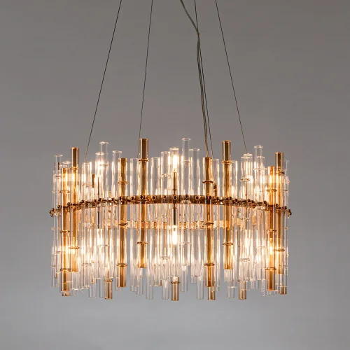 Люстра подвесная Crystalla A4111LM-16GO Arte Lamp прозрачная на 16 ламп, основание золото в стиле современный фото 2 Люстра подвесная Crystalla A4111LM-16GO Arte Lamp прозрачная на 16 ламп, основание золото в стиле современный фото 2