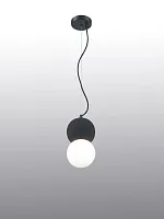 Светильник подвесной Foxtrot 10694P/1-D100 BK-WH iLamp белый 1 лампа, основание чёрное в стиле современный лофт шар