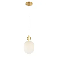 Светильник подвесной Sincera 2654-1P Favourite белый на 1 лампу, основание латунь в стиле скандинавский Светильник подвесной Sincera 2654-1P Favourite белый на 1 лампу, основание латунь в стиле скандинавский