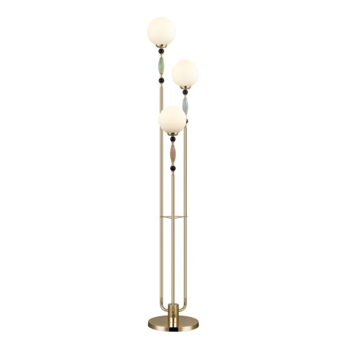 Торшер Palle 5405/3F Odeon Light  белый 3 лампы, основание золотое в стиле арт-деко
 фото 3