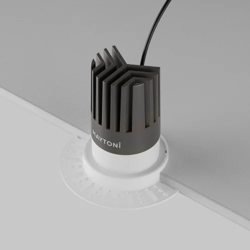 Светильник точечный LED Dip DL121-15W-3K-TRS-W Maytoni белый на 1 лампу, основание белое в стиле современный для затирки круглый фото 8