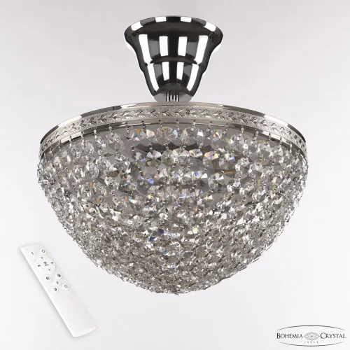 Люстра потолочная LED с пультом хрустальная 19321/25IV/LED-DIM Ni Bohemia Ivele Crystal прозрачная на 1 лампа, основание никель в стиле классический с пультом sp
