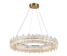 Люстра подвесная LED Лиона 07600-80A,36 Kink Light прозрачная на 1 лампу, основание латунь в стиле современный кольца
