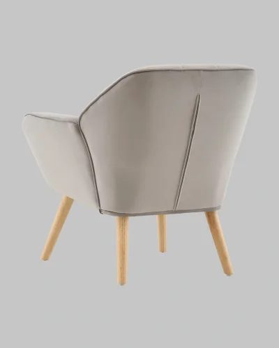 Кресло Руди серебристый УТ000040115 Stool Group, серебряный/велюр, ножки/массив гевеи/бежевый коричневый, размеры - *750****мм фото 5
