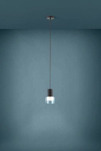 Светильник подвесной Molineros 39725 Eglo прозрачный 1 лампа, основание чёрное в стиле модерн  фото 2