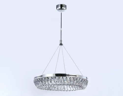 Люстра подвесная LED TR5022 Ambrella light прозрачная на 1 лампа, основание хром в стиле классический современный  фото 7
