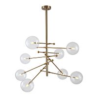 Люстра на штанге Greensboro LSP-6072 Lussole прозрачная на 8 ламп, основание бронзовое в стиле современный молекула шар