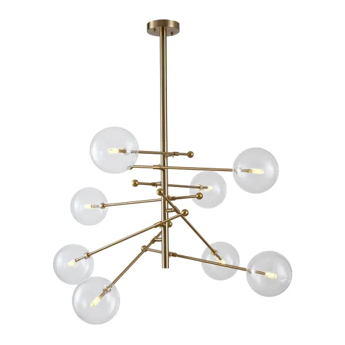 Люстра на штанге Greensboro LSP-6072 Lussole прозрачная на 8 ламп, основание бронзовое в стиле современный молекула шар