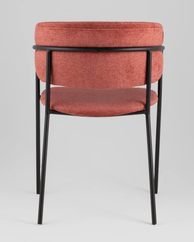 Кресло Нэлли New, буклированный велюр терракотовый УТ000039979 Stool Group, терракотовый/букле, ножки/металл/чёрный, размеры - ***** фото 4