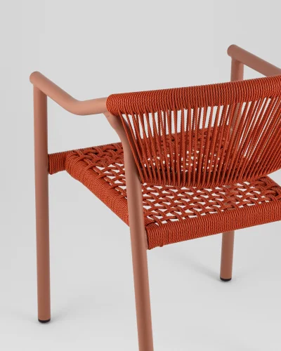 Стул Syna, красный УТ000039929 Stool Group, красный/ротанг, ножки/металл/красный, размеры - *780**** фото 4