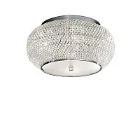 Люстра хрустальная PASHA PL6 CROMO Ideal Lux прозрачная на 6 ламп, основание хром в стиле современный 