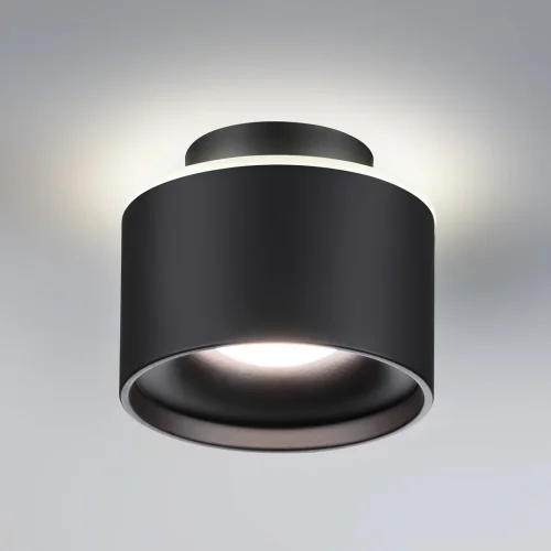 Светильник накладной LED с переключателем цветовой температуры Giro 358971 Novotech чёрный 1 лампа, основание чёрное в стиле современный хай-тек круглый фото 4