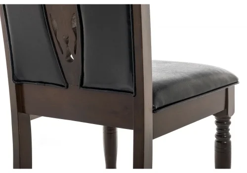 Деревянный стул Gala dirty oak / black 11420 Woodville, чёрный/экокожа, ножки/дерево/коричневый, размеры - ****500*600 фото 4