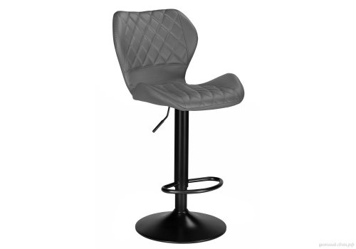 Барный стул Porch gray / black 15725 Woodville, серый/экокожа, ножки/металл/чёрный, размеры - *1080***460*490