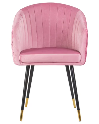 Стул обеденный 7305-LM MARY, цвет сиденья розовый (1922-16) Dobrin, розовый/велюр, ножки/металл/чёрный, размеры - ****510*510 фото 6