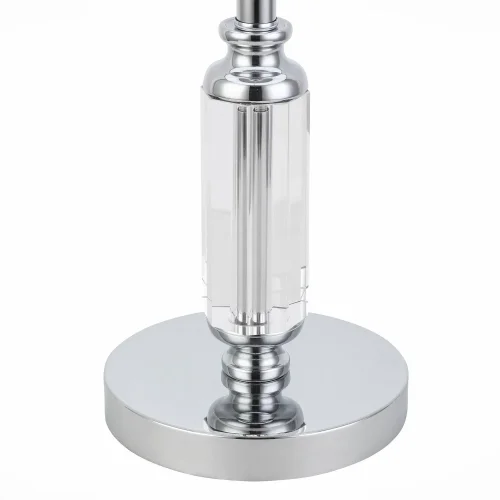 Настольная лампа Snere SLE107204-01 Evoluce белая серая 1 лампа, основание хром металл стекло в стиле современный  фото 3