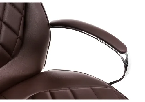 Компьютерное кресло Monte темно-коричневое 1865 Woodville, коричневый/искусственная кожа, ножки/металл/хром, размеры - ****670*750 фото 7