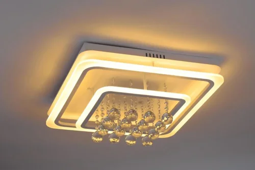 Светильник потолочный LED с пультом 10206/2LED Escada белый на 1 лампу, основание белое в стиле современный квадраты фото 4