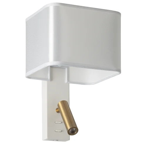 Бра с выключателем Dekart CL704480 Citilux белый на 1 лампу, основание бронзовое белое в стиле современный кантри для чтения фото 2