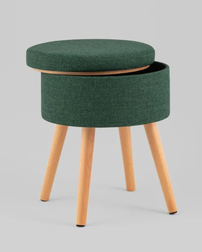 Пуф с ящиком Store Woody, рогожка темно-зелёная УТ000040159 Stool Group на 1 , основание в стиле современный фото 4
