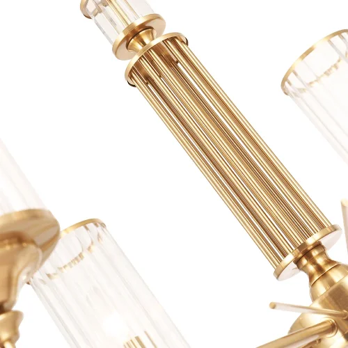 Люстра подвесная GLORIA SP6 BRASS Crystal Lux прозрачная на 6 ламп, основание латунь в стиле классический фото 7