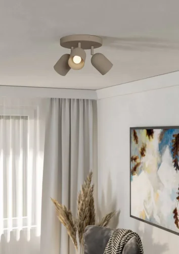 Спот с 3 лампами Tilston 44163 Eglo бежевый E14 в стиле лофт современный фото 2