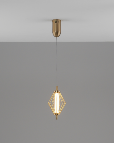 Светильник подвесной LED Eloise V11354-PL Moderli белый золотой на 1 лампу, основание золотое в стиле современный 