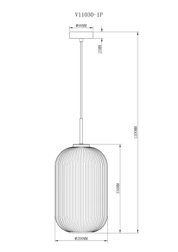 Светильник подвесной Ivory V11030-1P  Moderli белый 1 лампа, основание белое в стиле современный выдувное фото 2