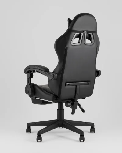 Кресло спортивное TopChairs Prophet с оттоманкой, черный УТ000039479 Stool Group, чёрный/текстиль, ножки/полимер/чёрный, размеры - 1250*1350***68* фото 8