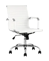Кресло офисное TopChairs City S, белое УТ000032837 Stool Group, белый/экокожа, ножки/металл/хром, размеры - ****560*620