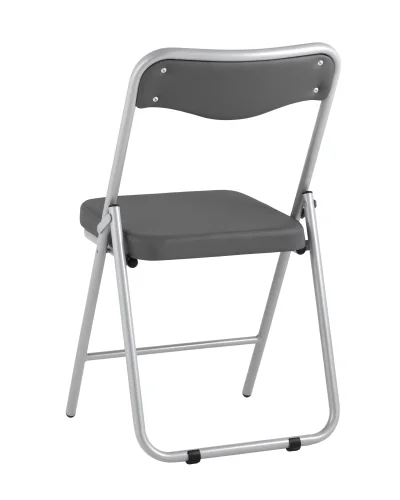 Складной стул Джонни экокожа серый каркас металлик УТ000035368 Stool Group, серый/экокожа, ножки/металл/серый, размеры - ****450*495 фото 6