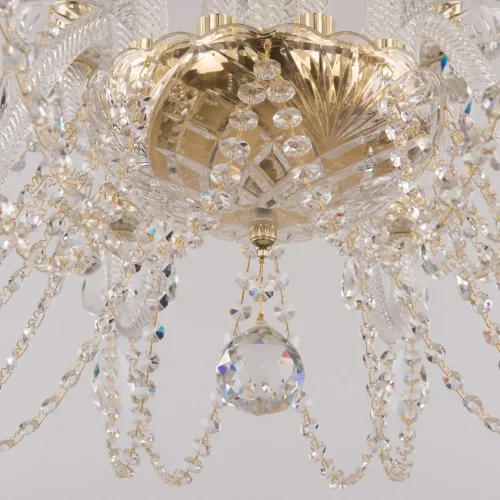 Люстра подвесная 101/10+5/300 G Bohemia Ivele Crystal без плафона на 15 ламп, основание золотое прозрачное в стиле классический sp фото 4