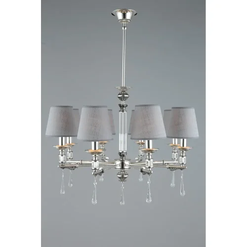 Люстра подвесная Rivoli OML-64203-08 Omnilux серая на 8 ламп, основание серебряное в стиле классический фото 6