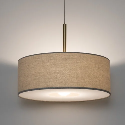 Светильник подвесной Santana M 11652-NW Nowodvorski бежевый на 1 лампу, основание золотое в стиле лофт фото 2