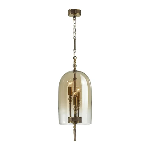 Светильник подвесной Bell 4892/3 Odeon Light янтарный 3 лампы, основание бронзовое в стиле классический  фото 2