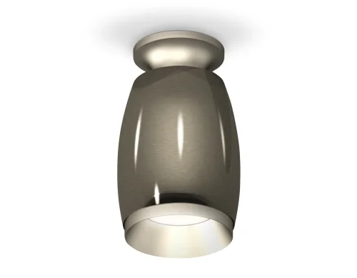 Светильник накладной Techno spot XS1123041 Ambrella light чёрный 1 лампа, основание серебряное в стиле хай-тек модерн круглый