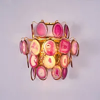 Бра AGATE WALL Pink 191823-26 ImperiumLoft розовый 2 лампы, основание латунь в стиле современный 
