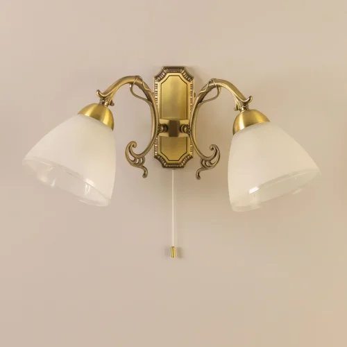 Бра с выключателем Латур CL413421 Citilux белый на 2 лампы, основание бронзовое в стиле классический  фото 5