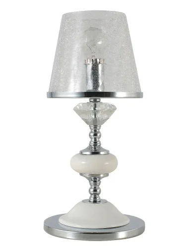 Настольная лампа BETIS LG1 Crystal Lux прозрачная 1 лампа, основание хром металл в стиле арт-деко 
