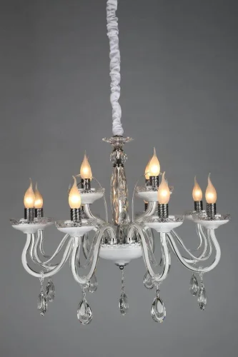 Люстра подвесная Salerno OML-34403-12 Omnilux без плафона на 12 ламп, основание белое в стиле классический фото 2 Люстра подвесная Salerno OML-34403-12 Omnilux без плафона на 12 ламп, основание белое в стиле классический фото 2