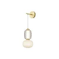 Бра LED Pattern MOD267WL-L18G3K Maytoni прозрачный белый 1 лампа, основание золотое в стиле арт-деко современный 