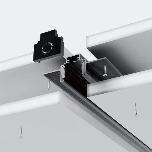 Шинопровод 2м низкопрофильный встраиваемый Magnetic track system Exility TRXM034-422B Maytoni чёрный в стиле хай-тек современный для светильников серии Magnetic track system Exility встраиваемый шинопровод exility тонкая магнитная фото 4