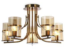 Люстра потолочная TR3222 Ambrella light янтарная на 5 ламп, основание золотое в стиле классический современный 