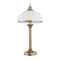 Настольная лампа Messina MES-LG-1(P) Kutek белая 1 лампа, основание бронзовое металл в стиле классический 
