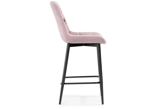 Полубарный стул Алст К розовый / черный 502121 Woodville, розовый/велюр, ножки/металл/чёрный, размеры - ****500*560 фото 3