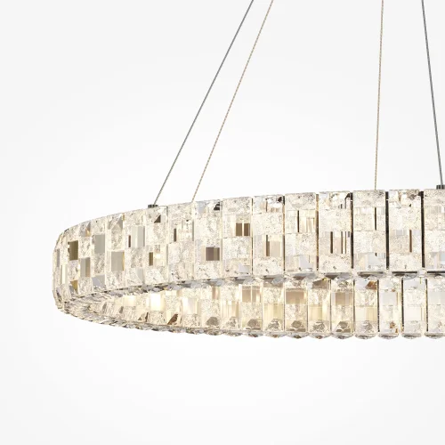 Люстра подвесная LED Castello MOD335PL-L40CH3K Maytoni прозрачная на 1 лампу, основание хром в стиле современный кольца фото 4