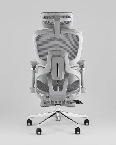 Кресло офисное топчэйрс Продиджи с оттоманкой, серый УТ000041698 Stool Group, серый/текстиль сетка, ножки/металл/хром, размеры - *1310**** фото 4 Кресло офисное топчэйрс Продиджи с оттоманкой, серый УТ000041698 Stool Group, серый/текстиль сетка, ножки/металл/хром, размеры - *1310**** фото 4