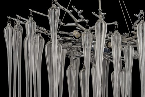 Люстра подвесная Tavenna H 1.5.60.101 N Dio D'Arte прозрачная на 8 ламп, основание никель в стиле флористика классический современный ветви фото 2